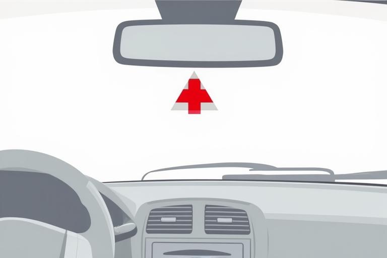 Diagram showing correct placement of a Swiss vignette on a car windscreen