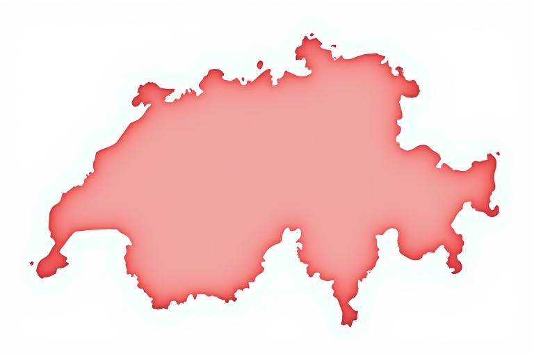 Map of Switzerland highlighting motorways where vignette is required